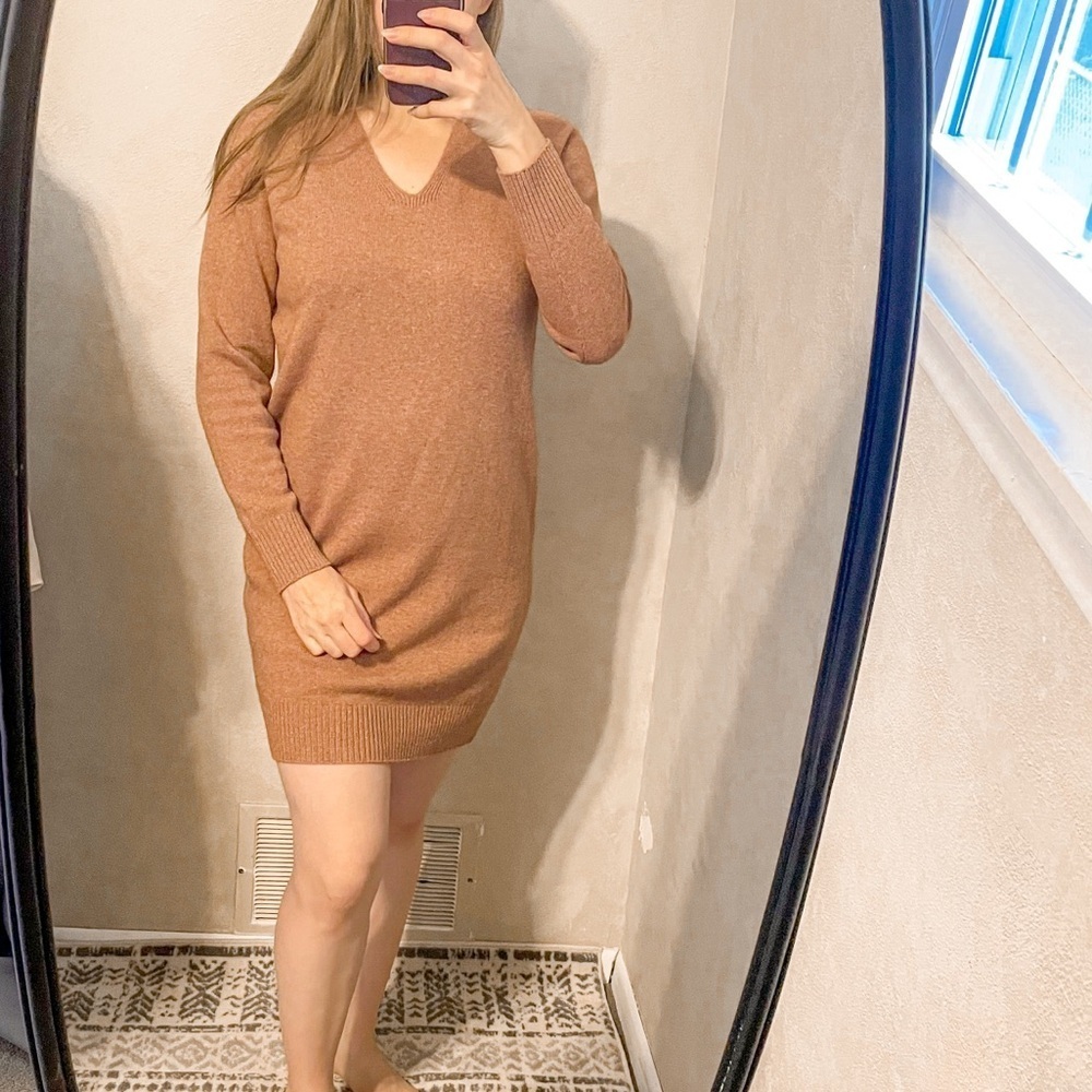 Vince Wool Cashmere V Neck Sweater Dress XS